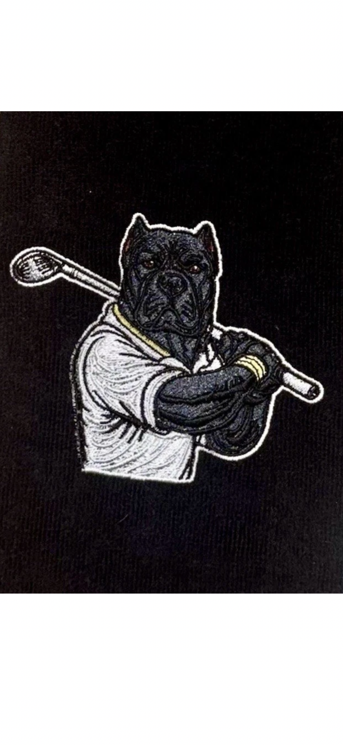 Cane Corso Embroidered Golf Towel Black KKD