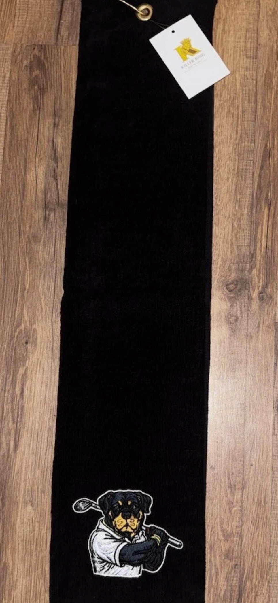 Rottweiler Custom Embroidered Golf Towel Black KKD