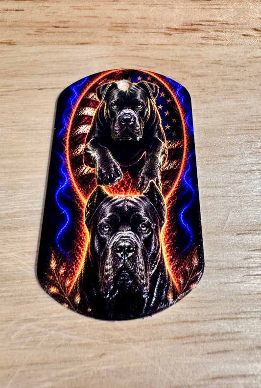 Electric Cane Corso USA Dog Tag Pendant – 3D Textured Charm