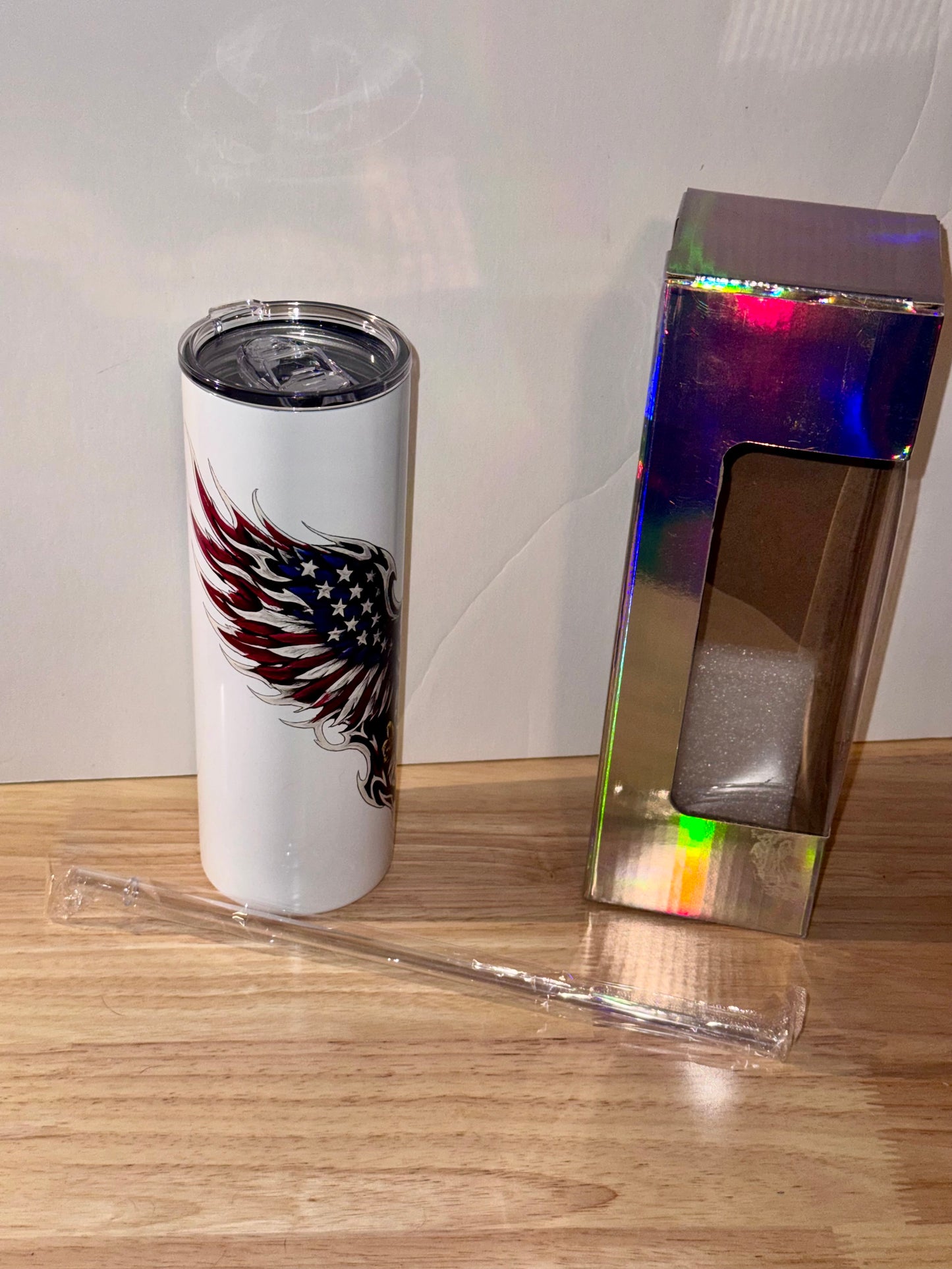 American Tribal Eagle 20 oz Skinny Tumbler – Stainless Steel UV Printed Travel Cup