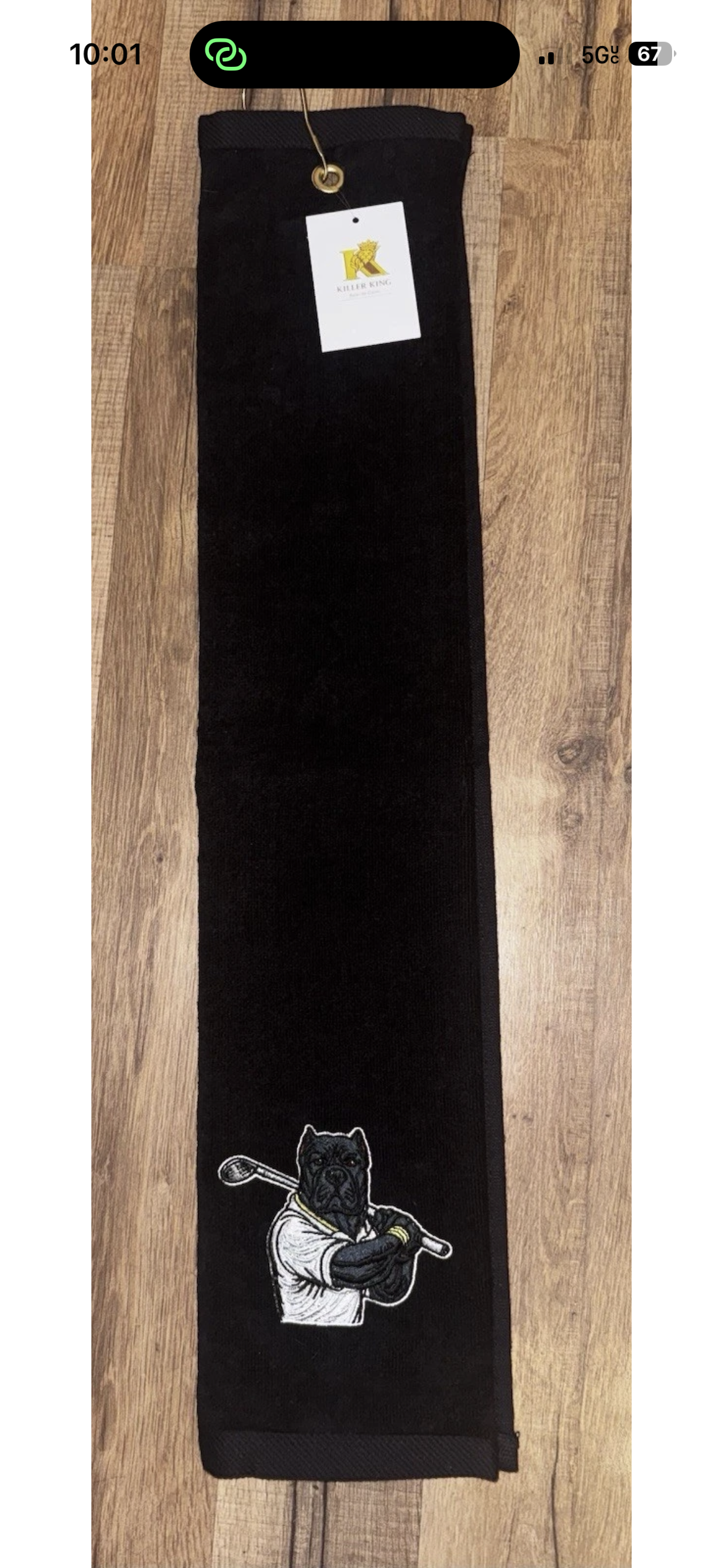 Cane Corso Embroidered Golf Towel Black KKD
