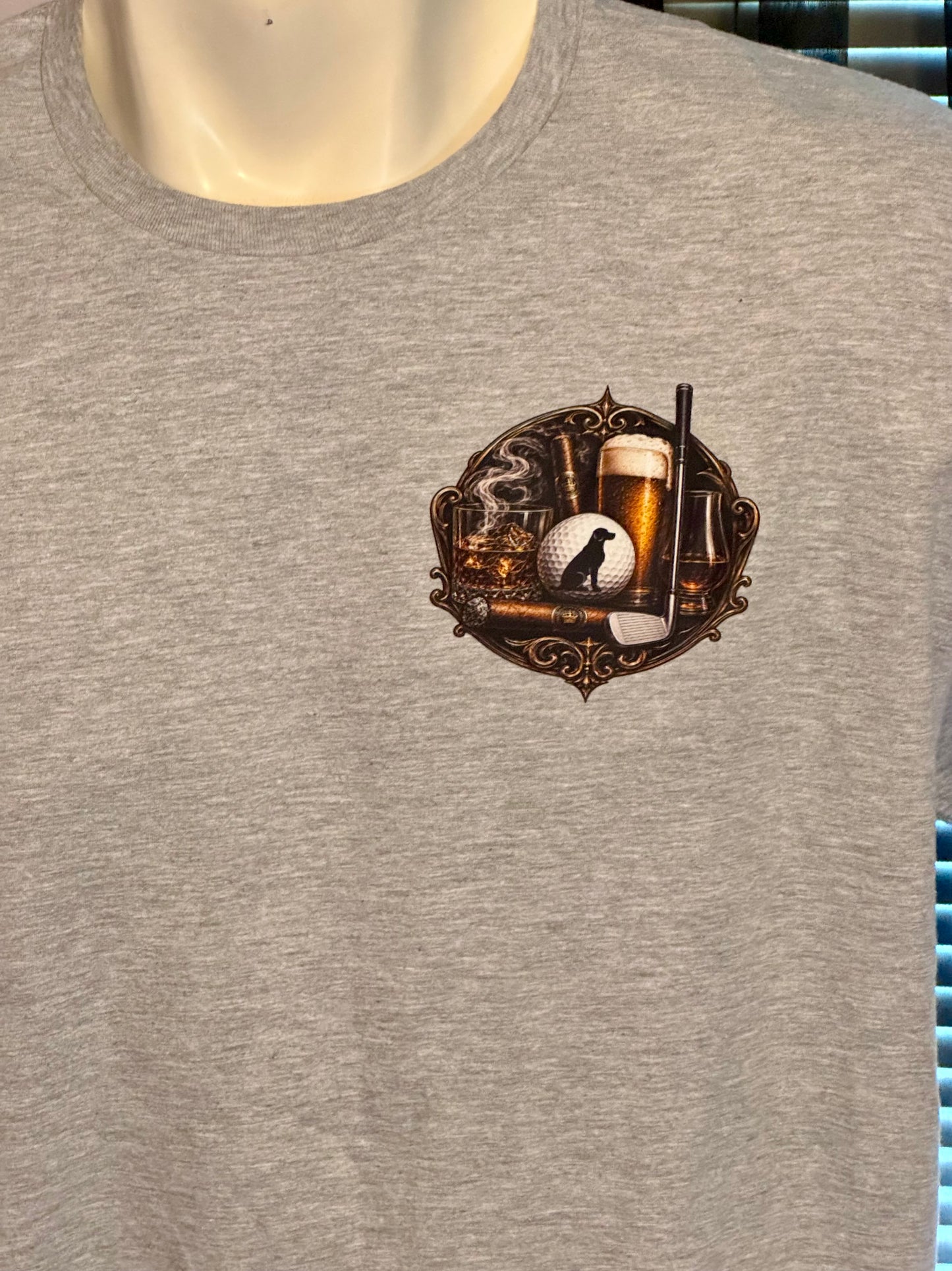 Whiskey Cigars Beer Dogs & Golf T-shirt