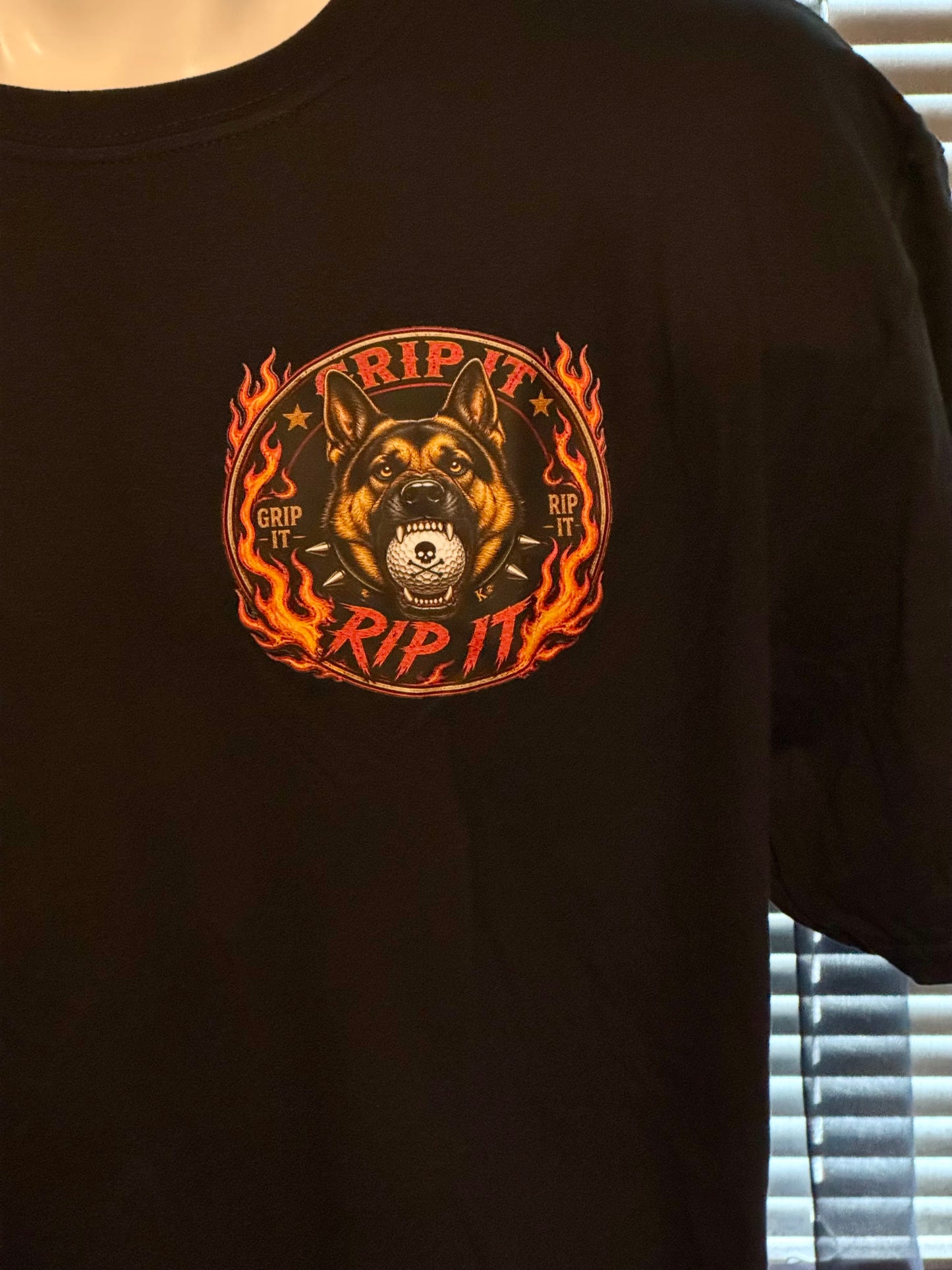 German Shepherd Grip it Rip it Golf T-shirt