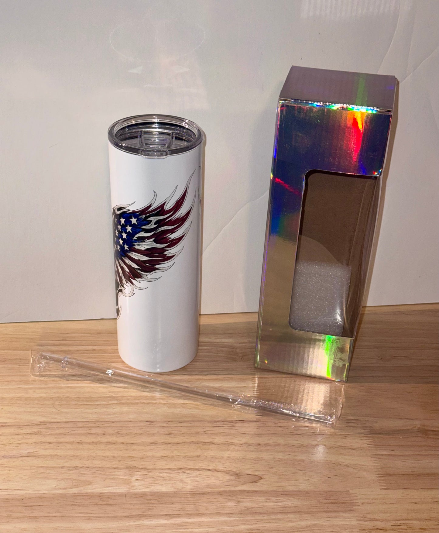 American Tribal Eagle 20 oz Skinny Tumbler – Stainless Steel UV Printed Travel Cup