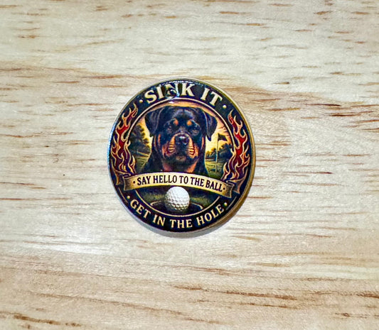 Rottweiler Dog Golf Ball Marker