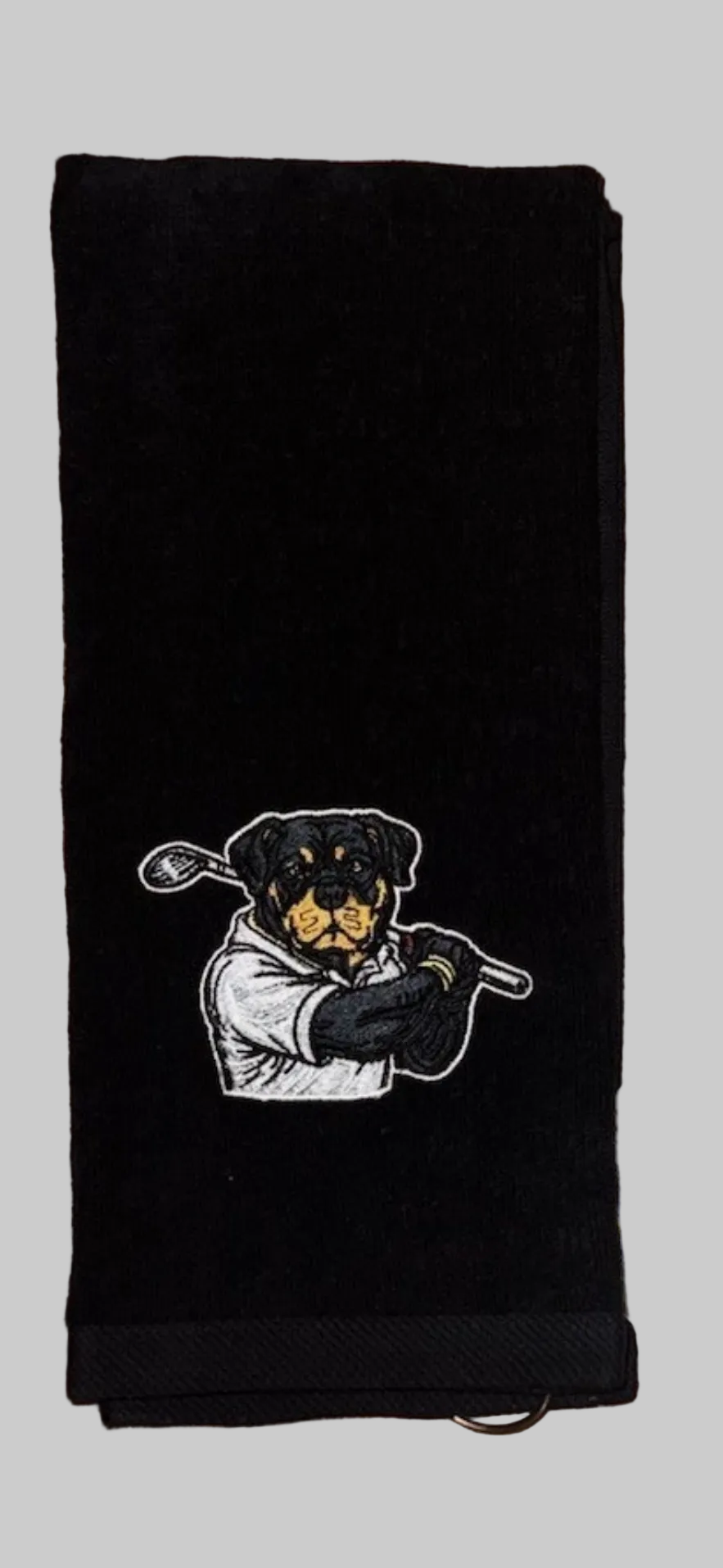 Rottweiler Custom Embroidered Golf Towel Black KKD