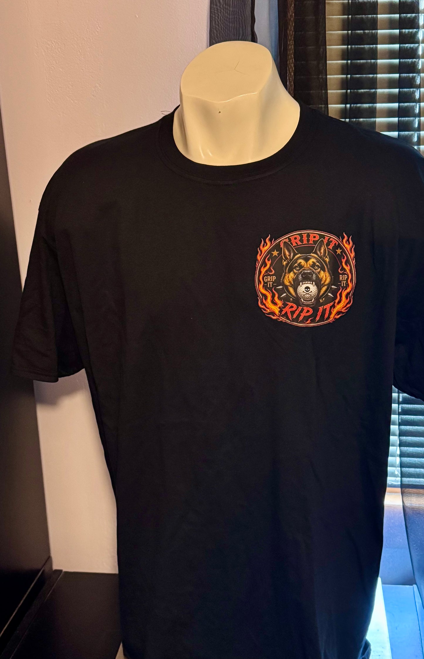 German Shepherd Grip it Rip it Golf T-shirt