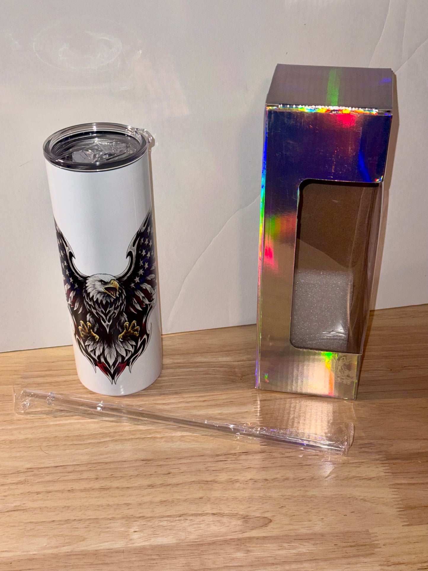 American Tribal Eagle 20 oz Skinny Tumbler – Stainless Steel UV Printed Travel Cup